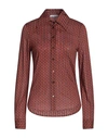 Walter Voulaz Woman Shirt Rust Size 8 Merino Wool In Red
