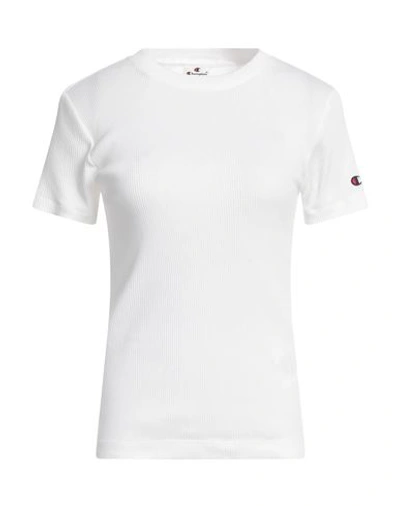 Champion Woman T-shirt White Size L Cotton