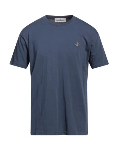 Vivienne Westwood Man T-shirt Slate Blue Size L Organic Cotton