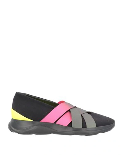 Christopher Kane Woman Sneakers Fuchsia Size 7 Textile Fibers, Elastic Fibres In Black