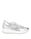 Agile By Rucoline Woman Sneakers Silver Size 7 Soft Leather, Textile Fibers In Silver