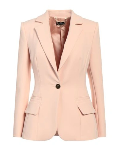 Elisabetta Franchi Woman Suit Jacket Light Brown Size 10 Polyester, Elastane In Beige