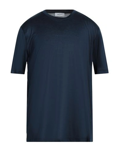 Gran Sasso Man T-shirt Navy Blue Size 46 Cotton