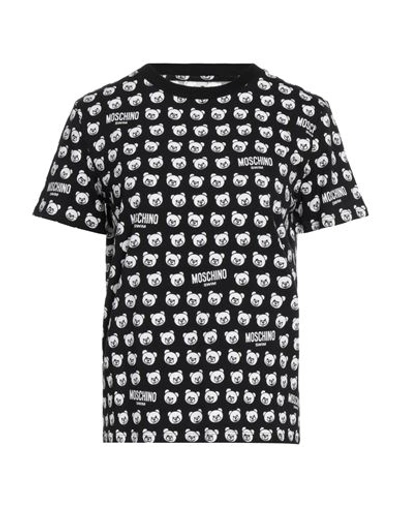 Moschino Woman T-shirt Black Size L Cotton, Elastane