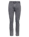 Dondup Man Pants Grey Size 38 Cotton, Elastane In Grey