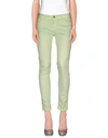 Jaggy Woman Pants Light Green Size 28 Cotton, Elastane In Green
