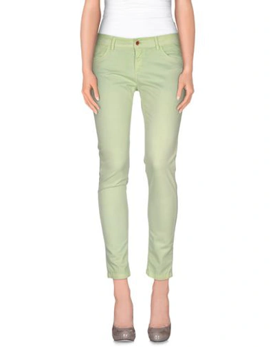 Jaggy Woman Pants Light Green Size 28 Cotton, Elastane
