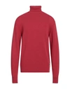 People (+)  Man Turtleneck Coral Size M Virgin Wool In Red