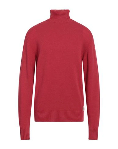 People (+)  Man Turtleneck Coral Size M Virgin Wool In Red