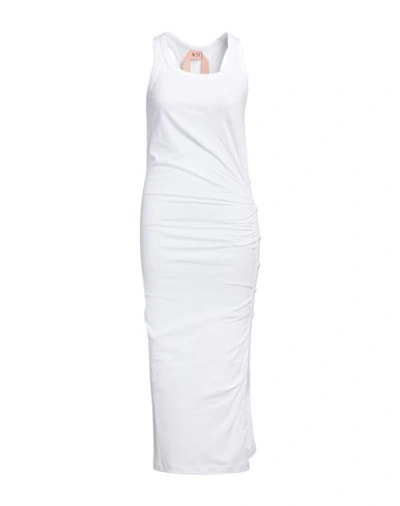 N°21 Woman Maxi Dress White Size 8 Cotton, Elastane