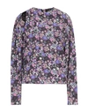 Isabel Marant Woman Brunille Blouse In Purple Floral Silk In Purple