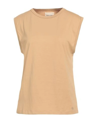 Loulou Studio Woman T-shirt Sand Size L Pima Cotton In Beige