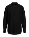 John Richmond Man Shirt Black Size Xl Linen In Blue