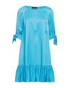 Boutique Moschino Woman Mini Dress Azure Size 6 Viscose, Polyamide In Blue