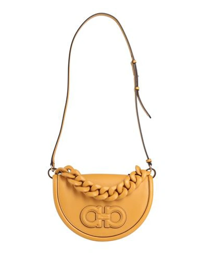 Ferragamo Woman Handbag Ocher Size - Soft Leather In Yellow