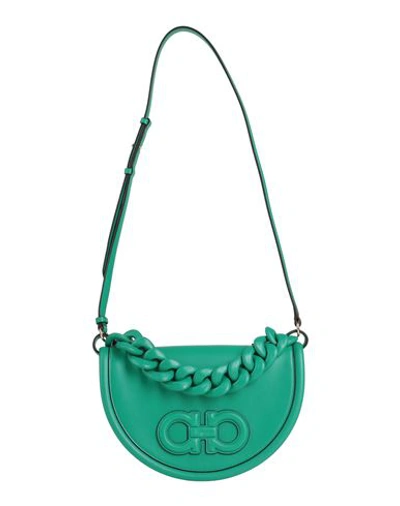 Ferragamo Woman Handbag Green Size - Soft Leather