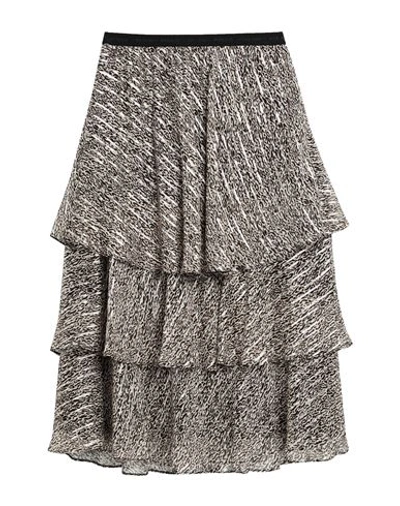 Pinko Woman Midi Skirt Beige Size 4 Viscose, Metallic Fiber