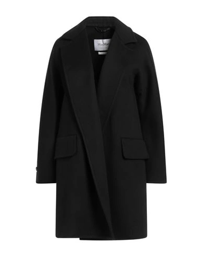 Max Mara Woman Coat Black Size 8 Virgin Wool, Cashmere