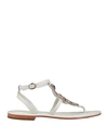 Emanuélle Vee Woman Thong Sandal Ivory Size 6 Soft Leather In White