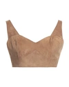 Salvatore Santoro Woman Top Sand Size 4 Ovine Leather In Beige