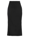 Giorgio Armani Woman Midi Skirt Black Size 14 Virgin Wool, Elastane