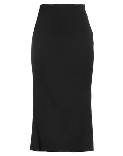 Giorgio Armani Woman Midi Skirt Black Size 14 Virgin Wool, Elastane