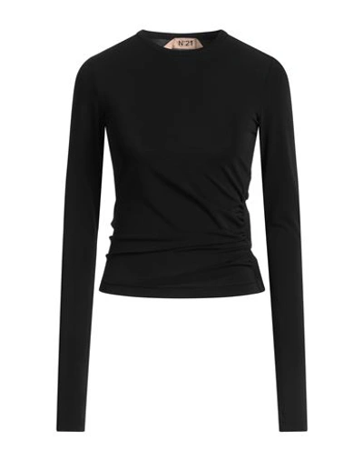 N°21 Woman T-shirt Black Size 4 Viscose, Polyester, Elastane