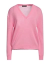 Aragona Woman Sweater Pink Size 6 Cashmere, Polyamide
