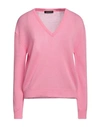Aragona Woman Sweater Pink Size 8 Cashmere, Polyamide