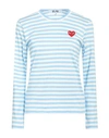 Comme Des Garçons Play Woman T-shirt Azure Size M Cotton In Blue