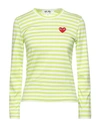 Comme Des Garçons Play Woman T-shirt Lime Green Size Xs Cotton