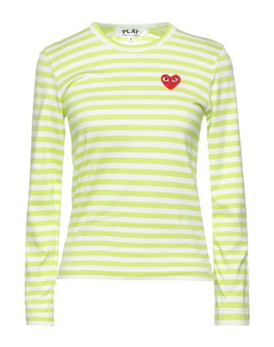 Comme Des Garçons Play Woman T-shirt Acid Green Size M Cotton