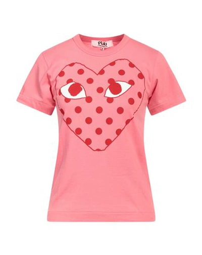 Comme Des Garçons Play Woman T-shirt Pink Size M Cotton