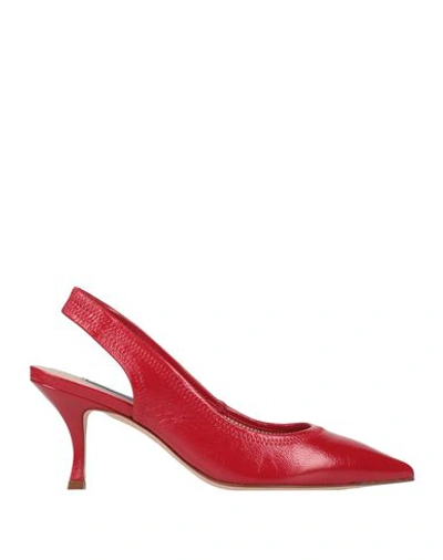 Stuart Weitzman Woman Pumps Dove Grey Size 7 Soft Leather In Red