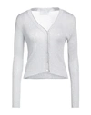 Soallure Woman Cardigan Light Grey Size M Viscose, Polyester, Polyamide