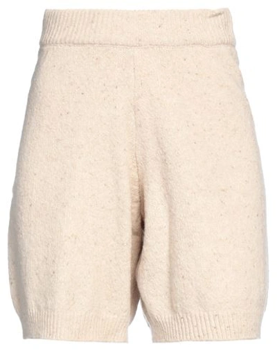 Vicolo Woman Shorts & Bermuda Shorts Beige Size Onesize Wool, Polyamide, Elastane In Beige