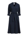 Daniele Fiesoli Woman Midi Dress Navy Blue Size 3 Cotton, Elastane