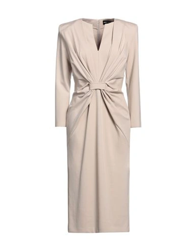 Giorgio Armani Woman Midi Dress Beige Size 12 Viscose, Polyamide, Elastane
