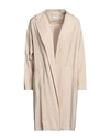 SKILLS & GENES SKILLS & GENES WOMAN OVERCOAT & TRENCH COAT BEIGE SIZE 10 VISCOSE, POLYESTER