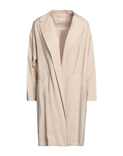 Skills & Genes Woman Overcoat & Trench Coat Beige Size 10 Viscose, Polyester