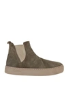 Natural World Woman Ankle Boots Military Green Size 11 Soft Leather In Green