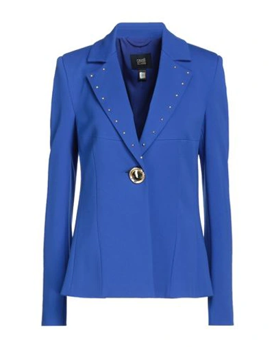 Cavalli Class Woman Blazer Blue Size 4 Viscose, Polyamide, Elastane
