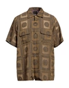Needles Man Shirt Military Green Size S Polyester, Rayon In Green