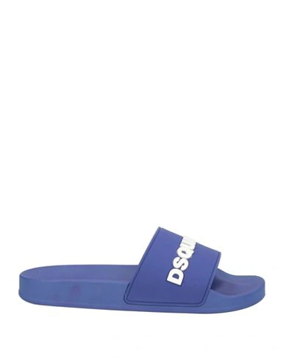 Dsquared2 Woman Sandals Blue Size 10 Rubber