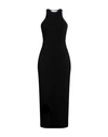 Off-white Woman Midi Dress Black Size 12 Organic Cotton, Elastane
