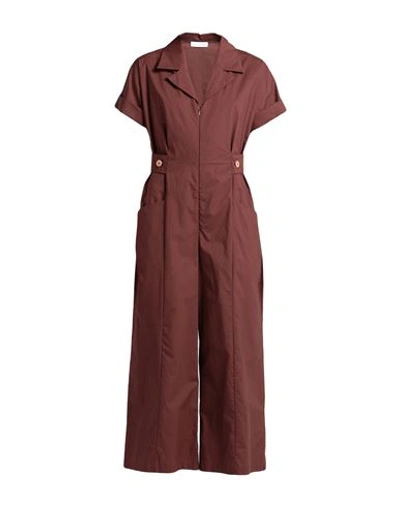 Skills & Genes Woman Jumpsuit Cocoa Size 8 Cotton In Brown