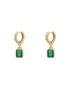 Shyla Margot-huggoes Woman Earrings Emerald Green Size - 925/1000 Silver, Glass, 916/1000 Gold Plate