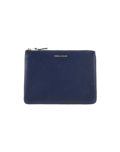 Comme Des Garçons Woman Pouch Midnight Blue Size - Bovine Leather In Blue