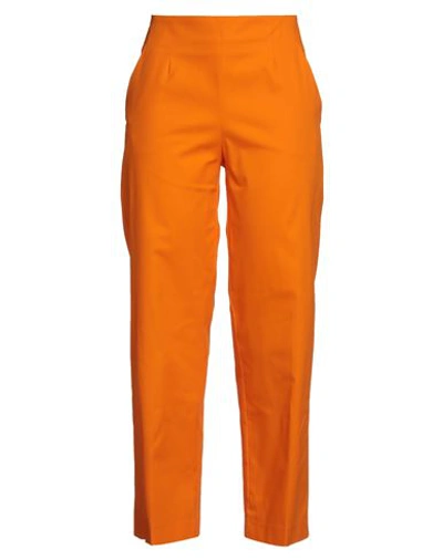 Maison Laviniaturra Woman Pants Orange Size 6 Cotton
