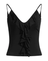Roberto Cavalli Woman Top Black Size 6 Viscose, Polyamide, Elastane